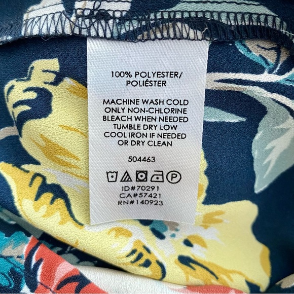 LOFT Ruffled Navy Floral Shell Top - Picture 11 of 11